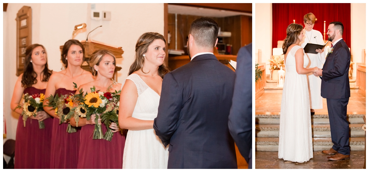 Couple at theAltar of Glyndon United Methodist Church Wedding