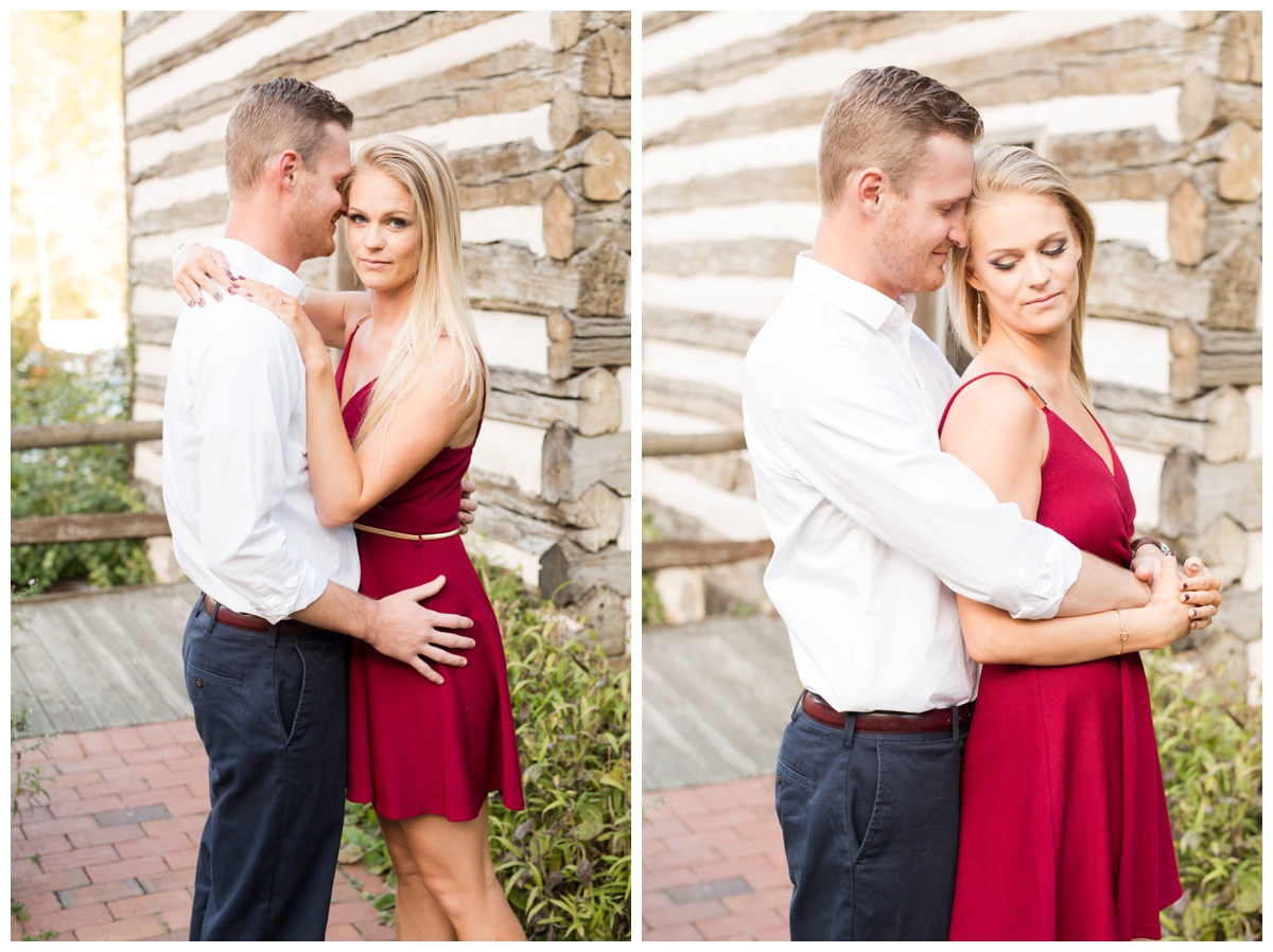 Ellicott City Engagement Photo by train bridge. Old Ellicott City