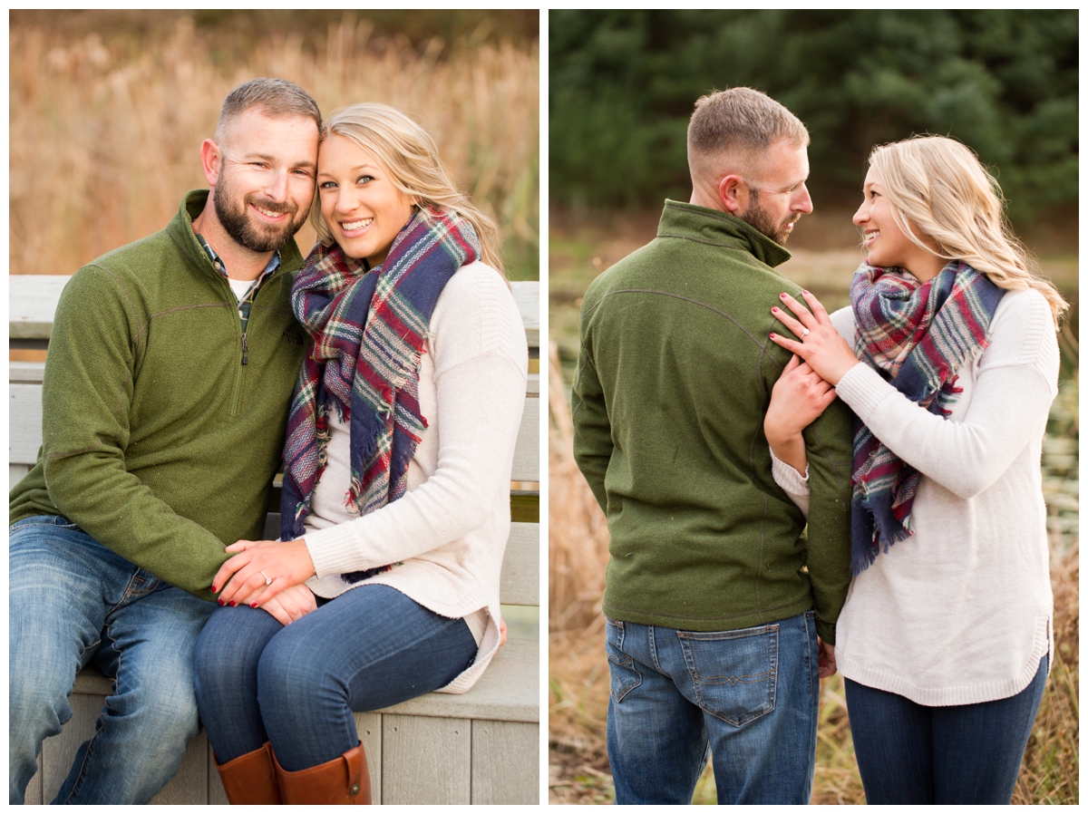 Fall Lake Hashawa engagement session. Couple at sunset