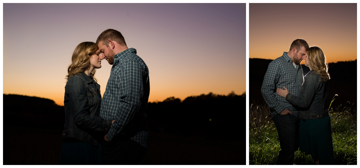 Fall Lake Hashawa engagement session. Sunset photography