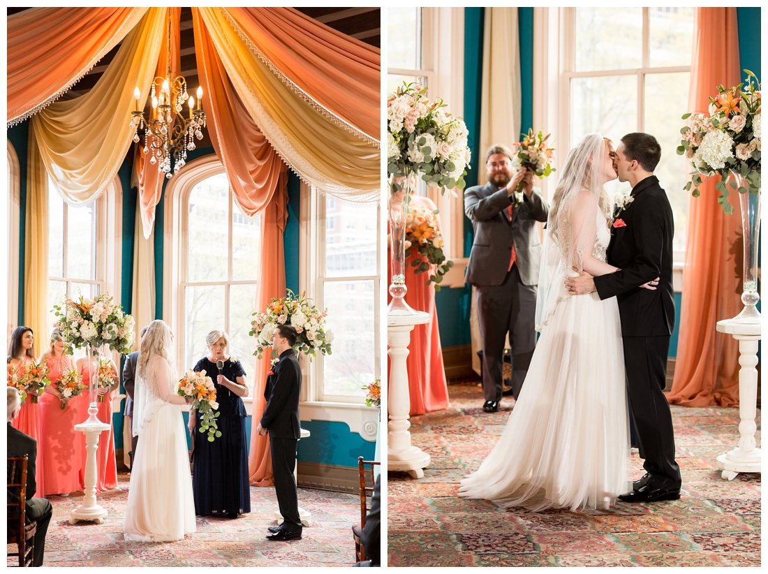 Maryland Wedding Photos. 1840s plaza Baltimore Maryland. Spring Wedding. Co-ed wedding party. ballroom dancing bio queen. blue and pink wedding colors. Valerie Michelle Photography. 