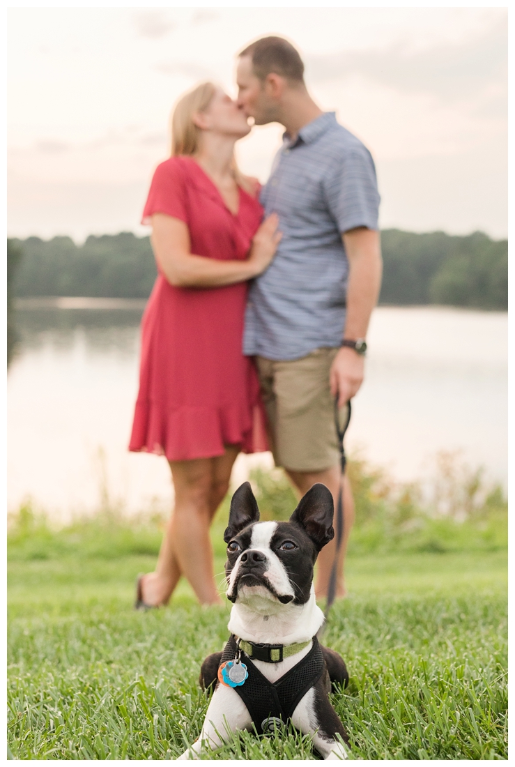 Columbia Maryland Couple's Centennial Park Engagement Photos with their dog Harvey