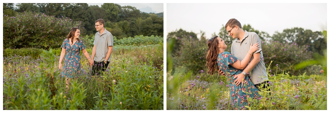 Maryland Wedding Photography Sunflower engagement photos. Maryland engagement. Bride and groom to be in flower fields. Flower fields maryland farm engagement photos.