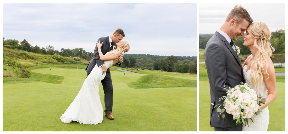 Towson Maryland Catholic Church Ceremony. Joppa Maryland Mountain Branch Golf Club Wedding. The Belvedere bridal wedding preparation. Bride and Groom portraits on golf course