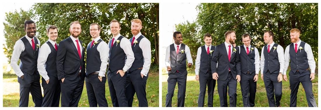 Frederick Maryland McClintlock Distillery Wedding. Frederick Wedding. Distillery Wedding. Cottage getting ready. Air bnb wedding day. Burgundy and Navy wedding color scheme. groomsmen portraits. 