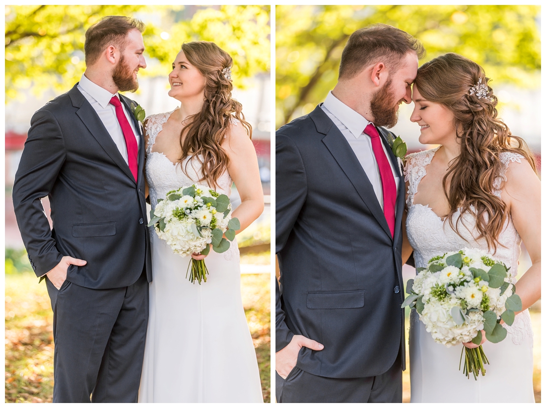 Frederick Maryland McClintlock Distillery Wedding. Frederick Wedding. Distillery Wedding. Cottage getting ready. Air bnb wedding day. Burgundy and Navy wedding color scheme. bride and groom portaits