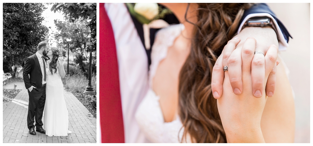 Frederick Maryland McClintlock Distillery Wedding. Frederick Wedding. Distillery Wedding. Cottage getting ready. Air bnb wedding day. Burgundy and Navy wedding color scheme. bride and groom portraits