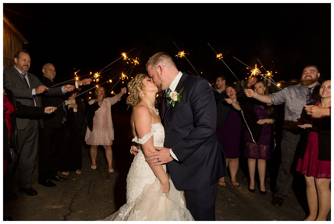 Fall wedding at The Royer House in Westminster Maryland. Cool fall day with dusty blue theme. Carroll County wedding. Cold Wedding day. Windy Wedding. Farm Wedding. Sparkler send off, sparkler exit