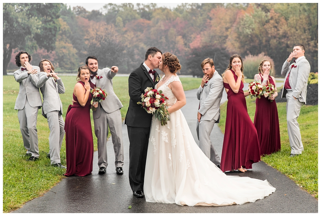 Vineyards of Marys Meadow Wedding in Darlington Maryland. Rainy fall wedding. Cold wedding day. Rainy wedding day. maryland wedding photographer. Barn wedding. Farm Wedding. bridal party portraits. 