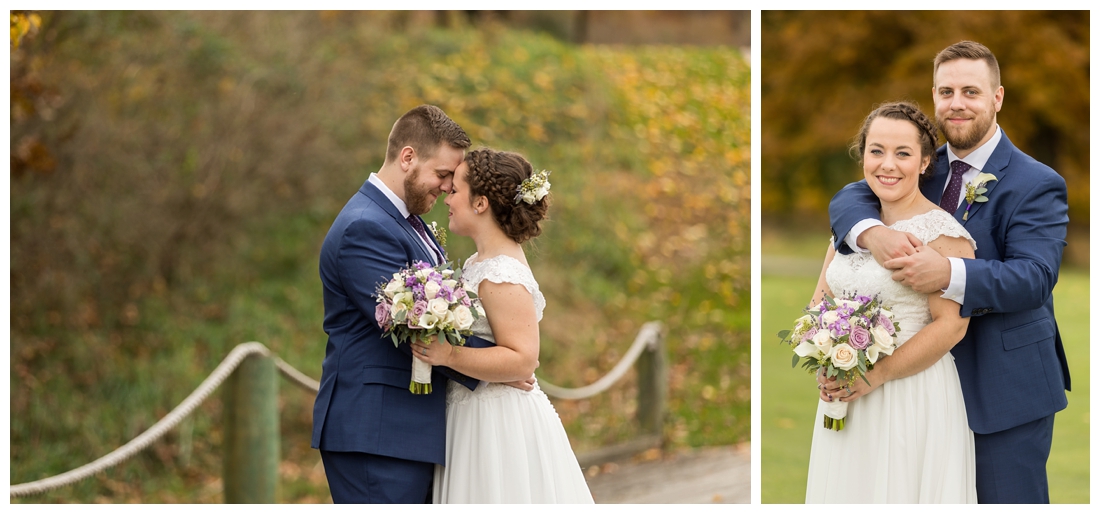 Fall wedding frederick maryland. PB dye golf club wedding. purple and navy wedding. disney themed wedding. rainy wedding day. rainy outdoor ceremony. Rain during the ceremony. Corgi cake topper.