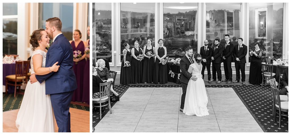 Fall wedding frederick maryland. PB dye golf club wedding. purple and navy wedding. disney themed wedding. rainy wedding day. rainy outdoor ceremony. Rain during the ceremony. Corgi cake topper.