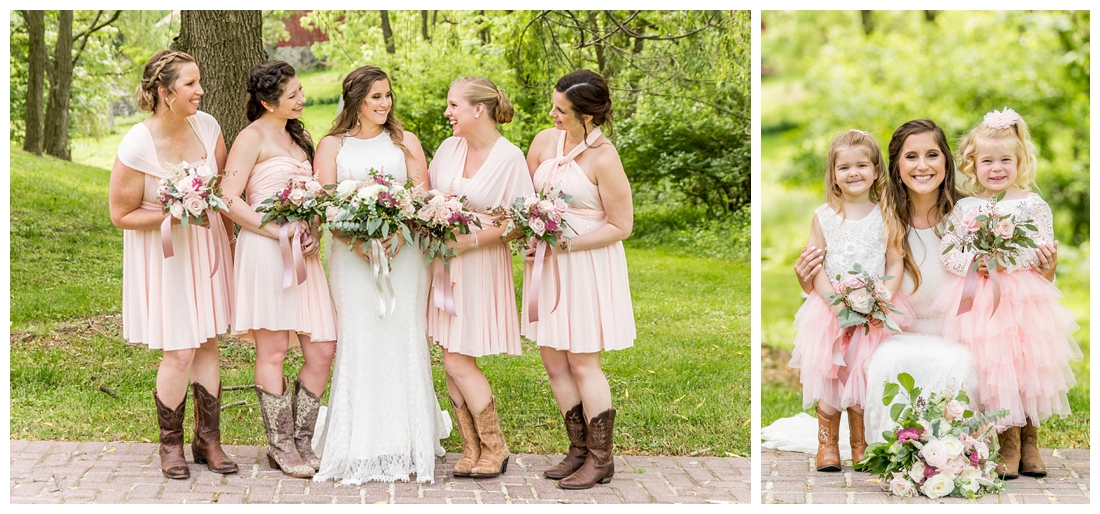 The Inn at Roops Mill Wedding. Westminster Wedding. Maryland Wedding. Lace wedding drerss. blush wedding. horseshoes. shotgun. Crying groom. Carroll county wedding photographer.