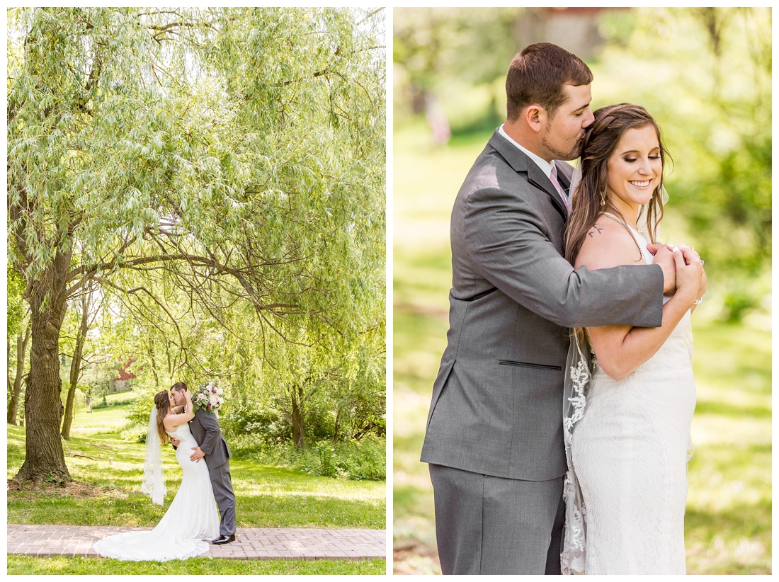 The Inn at Roops Mill Wedding. Westminster Wedding. Maryland Wedding. Lace wedding drerss. blush wedding. horseshoes. shotgun. Crying groom. Carroll county wedding photographer.