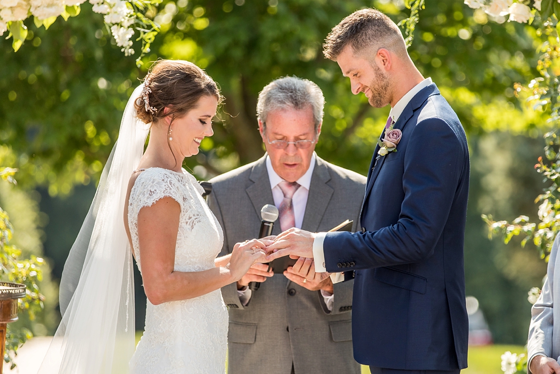 Antrim 1844 wedding. Summer wedding. 2019 couple. 2019 bride. exchanging rings