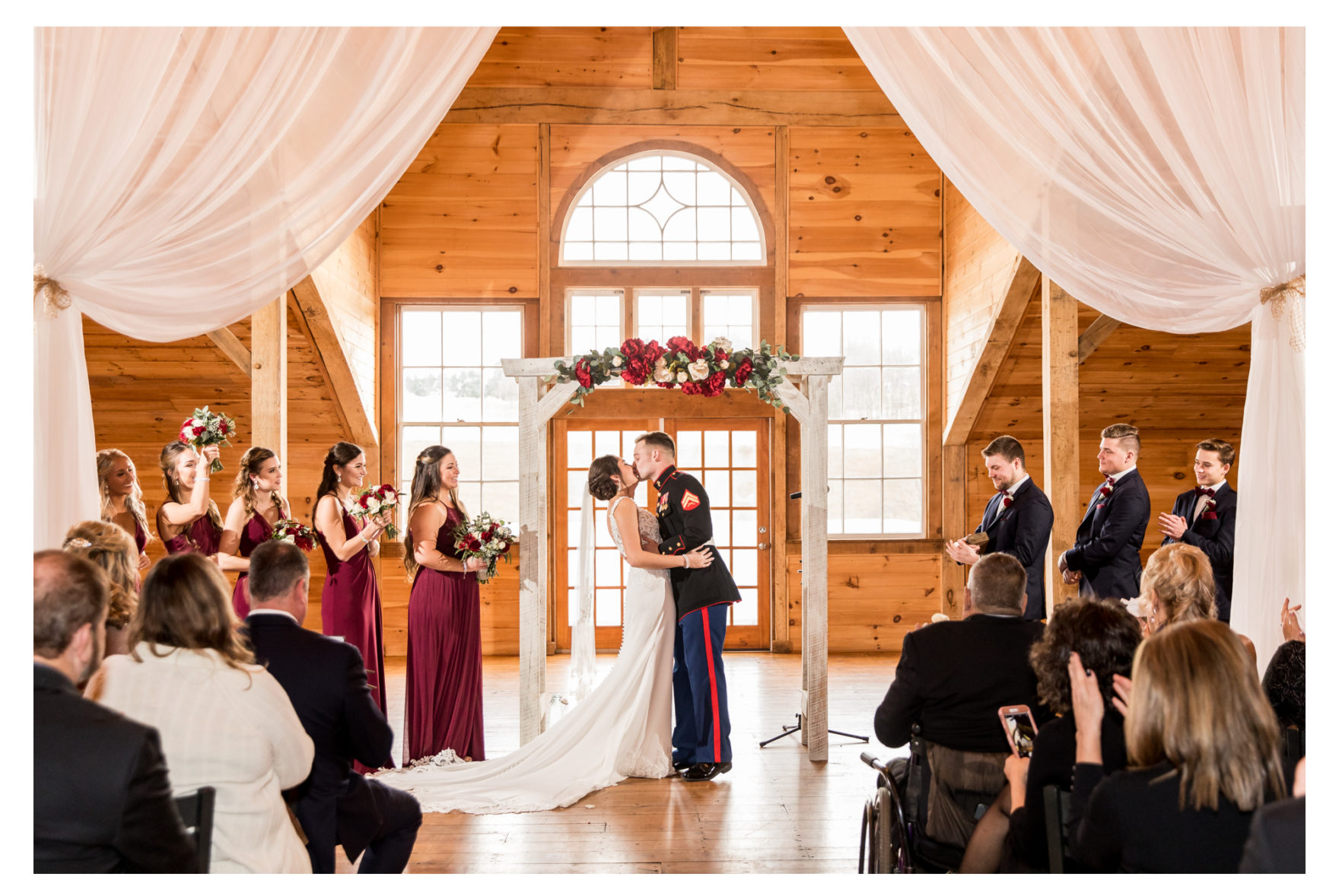 Winter Wedding. Warm winter wedding. Forest Hill Maryland. Fallston Maryland. Military Wedding. Marine Wedding. Stone Ridge Hollow. Barn Wedding. Farm Wedding. 