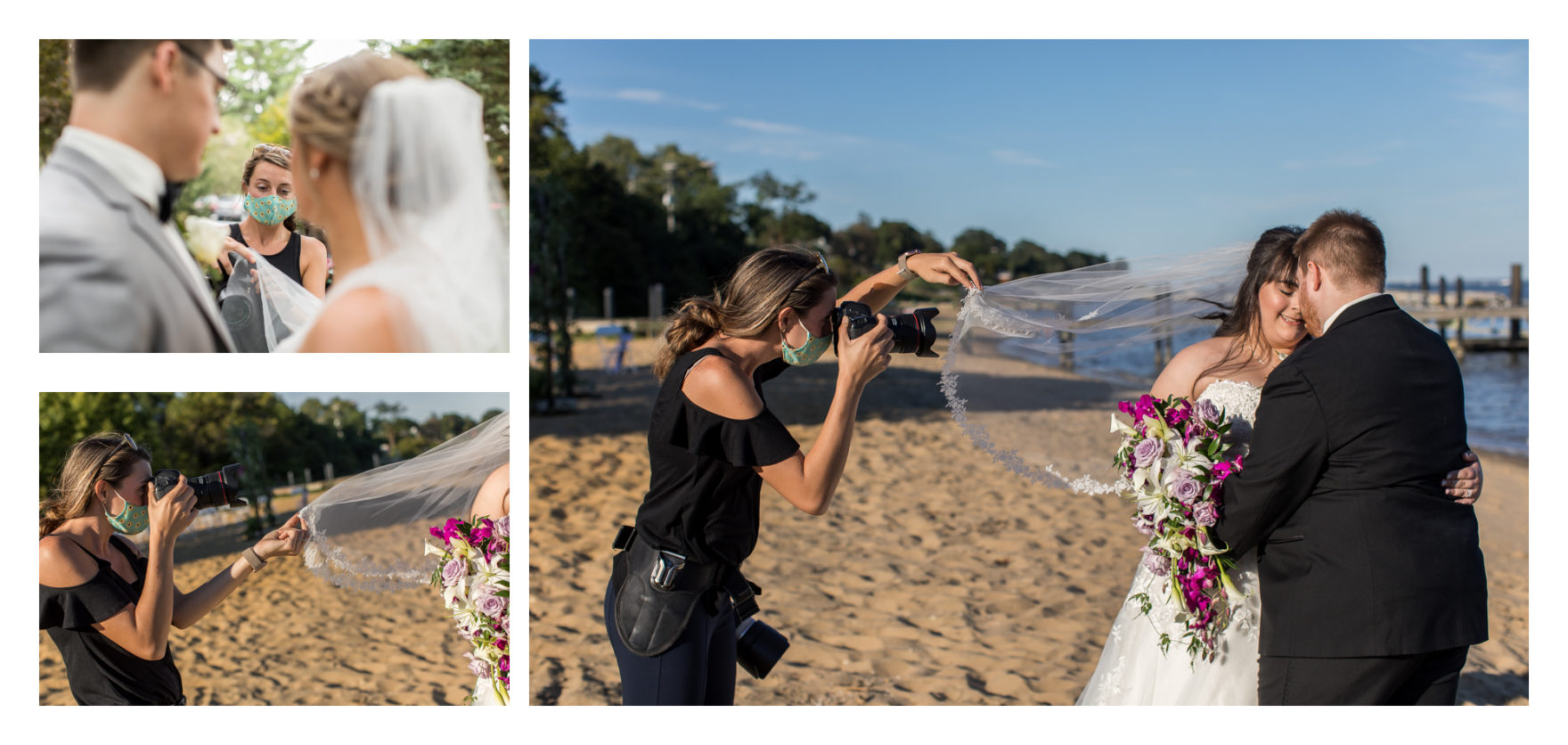 Wedding Photographer Behind the scenes. maryland wedding photographer. wedding veils. wedding dress. dress fluffing. second photographer 2020