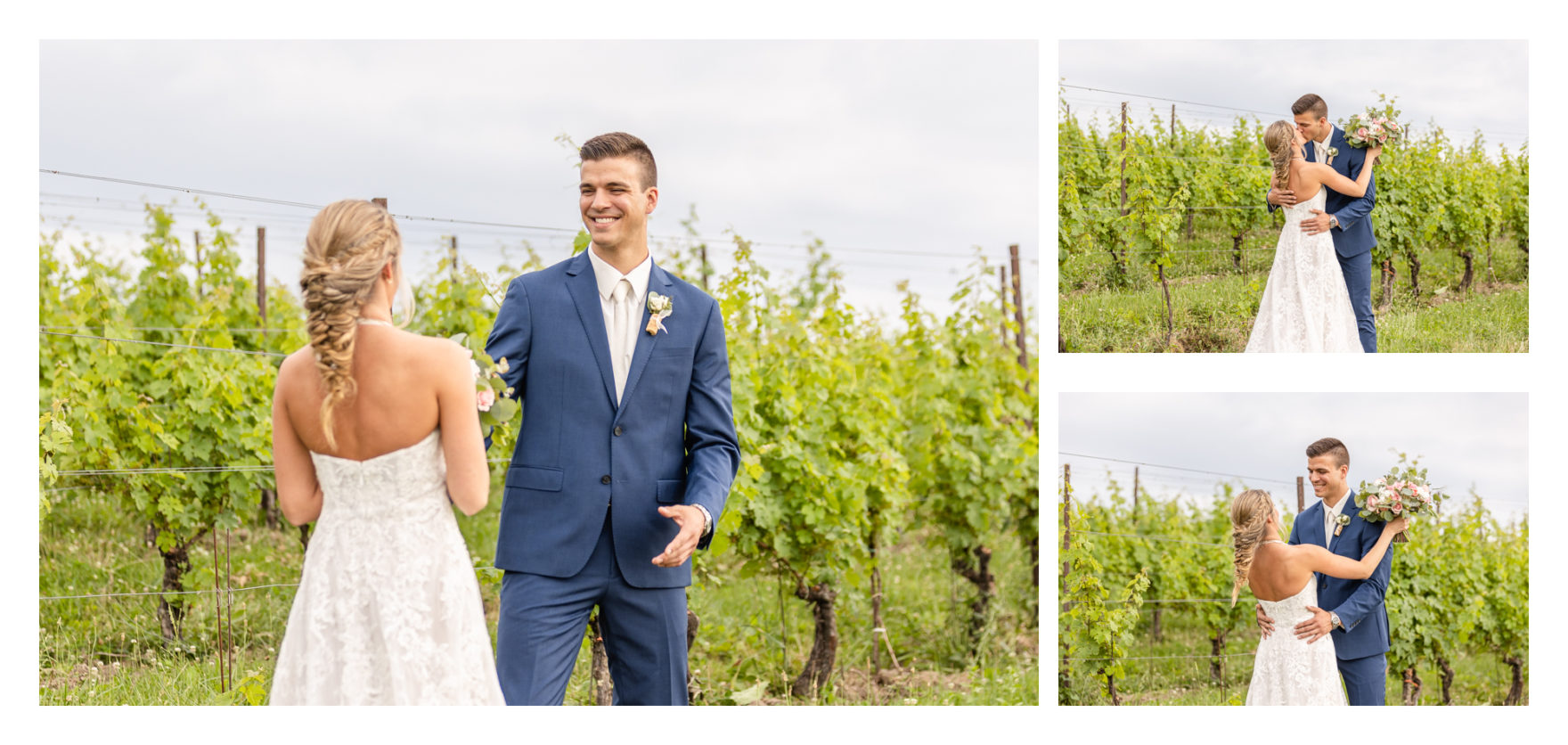 Summer wedding at Black Ankle Winery. Junior best men, gymnast dancing, mauve and navy wedding colors, double rainbow at wedding, sparkler send off