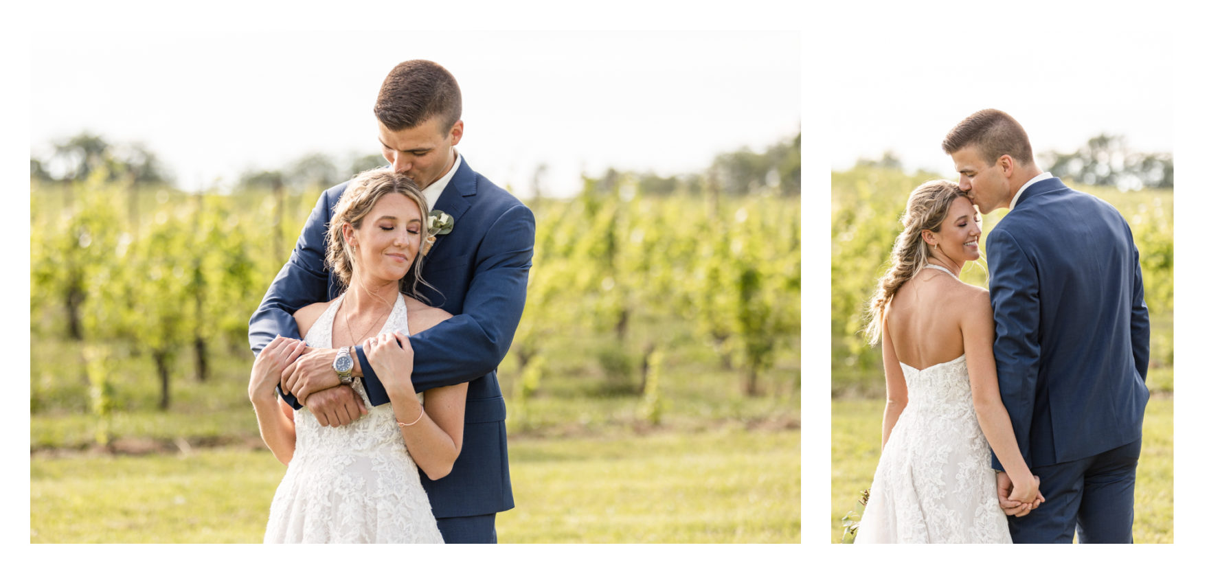 Summer wedding at Black Ankle Winery. Junior best men, gymnast dancing, mauve and navy wedding colors, double rainbow at wedding, sparkler send off